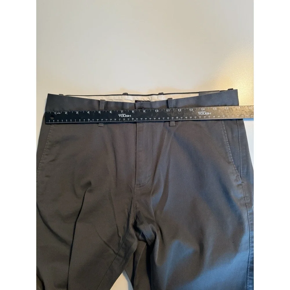 J.CREW Mens Flex Slim Chino Pants 32 X 34 Gray Solid Flat Front Cotton Blend NWT
